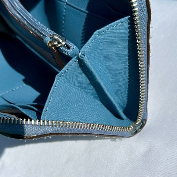 MICHAEL Michael Kors Jet Set Blue & Black Python Snake Large Zip Around Wallet - Picture 11 of 12